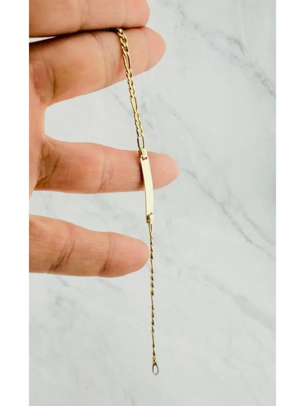 ✦ Real 14K Gold ID Bracelet ✦ Baby / Kids boy Girl Bracelet figaro 6